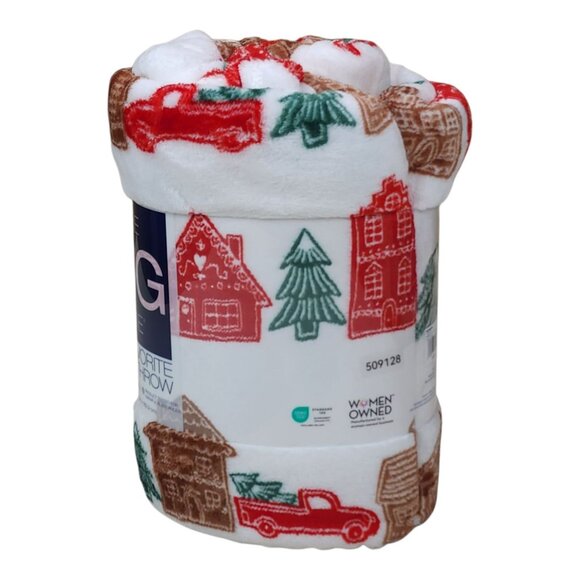 The Big One Oversized Plush Throw Blanket Holiday Design 5' x 6' Tawny Brown - Picture 4 of 10